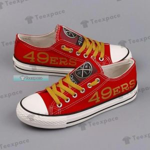 San Francisco 49ers X Logo Red Low Top Canvas Shoes