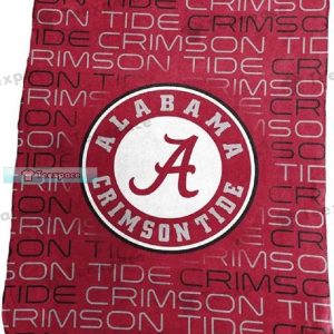 Team Alabama Crimson Tide Circle Logo Letter Pattern Fleece Blanket 1