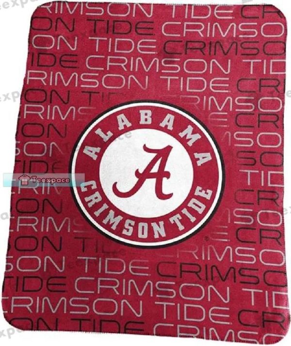 Team Alabama Crimson Tide Circle Logo Letter Pattern Fleece Blanket