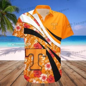 Tennessee Volunteers Floral Curved Pattern Hawaiian Shirt