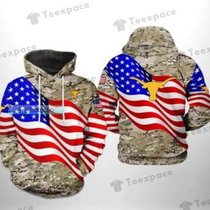 Texas Longhorns American Army Camo Texture Hoodie