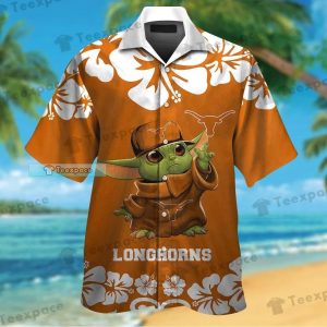 Texas Longhorns Baby Yoda Hawaiian Shirt