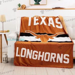 Texas Longhorns Letter Stripes Pattern Sherpa Blanket