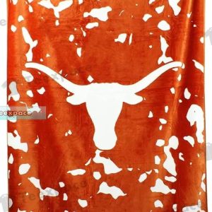 Texas Longhorns Logo Brush Texture Fuzzy Blanket