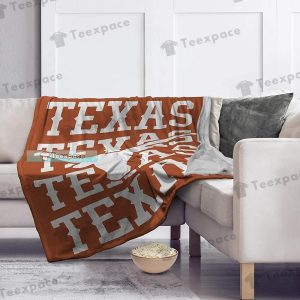 Texas Longhorns Logo Letter Pattern Throw Blanket