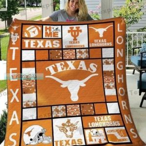 Texas Longhorns Logo Square Pattern Plush Blanket