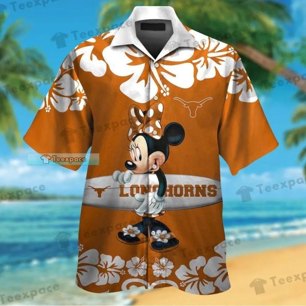 Texas Longhorns Minnie Disney Hawaiian Shirt