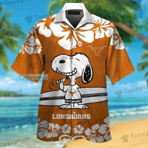Texas Longhorns Snoopy Surfing Hawaiian Shirt