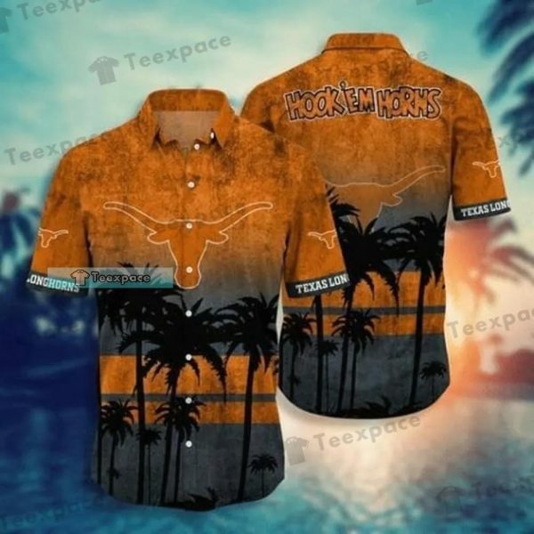 Texas Longhorns Sunset Beach Summer Hawaiian Shirt