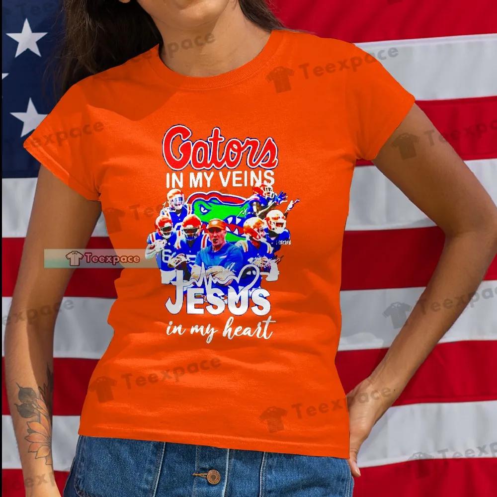 The Swamp Gators In My Veins Jesus In My Heart T Shirt Womens