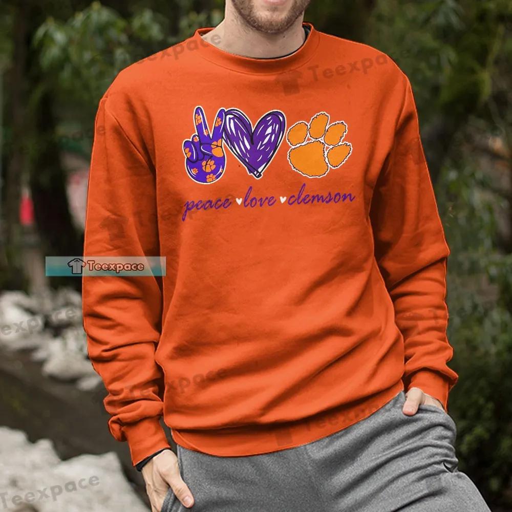 The Tigers Peace Love Clemson Sweatshirt