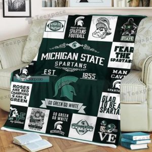 University of Michigan Rose Are Red Champion Are Green Fleece Blanket
