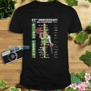 Boston Celtics 60th Anniversary Champions Signatures Shirt
