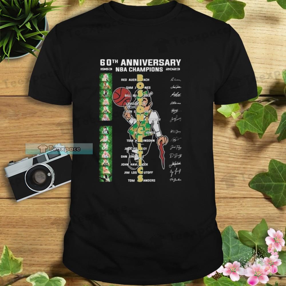 Boston Celtics 60th Anniversary Champions Signatures Unisex T Shirt