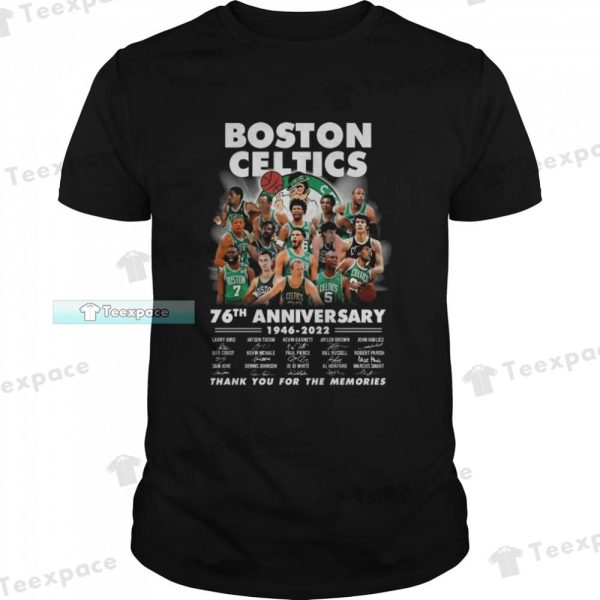 Boston Celtics 76th Anniversary Signatures Shirt