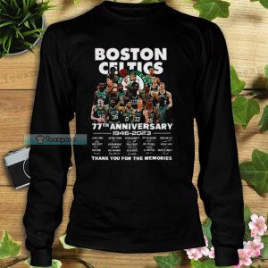 Boston Celtics 77th Anniversary 1946 – 2023 Signatures Long Sleeve Shirt