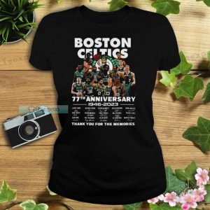 Boston Celtics 77th Anniversary 1946 – 2023 Signatures T Shirt Womens