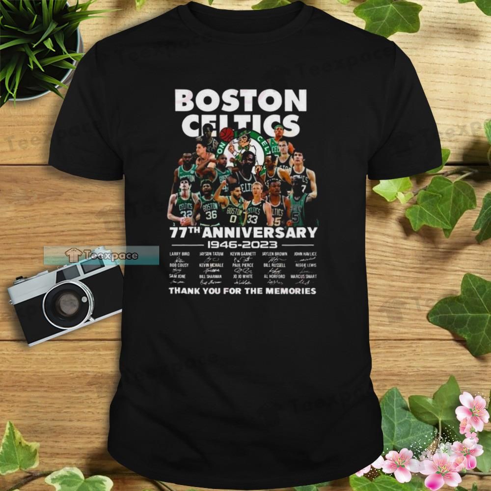 Boston Celtics 77th Anniversary 1946 – 2023 Signatures Unisex T Shirt