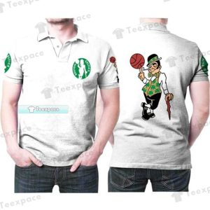 Boston Celtics Basketball Classic Mascot Logo Polo Shirt 1