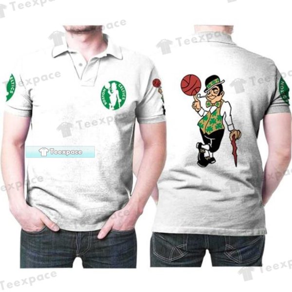 Boston Celtics Basketball Classic Mascot Logo Polo Shirt