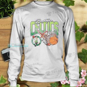 Boston Celtics Basketball On Fire Long Sleeve Shirt