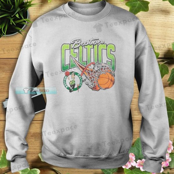 Boston Celtics Basketball On Fire Shirt