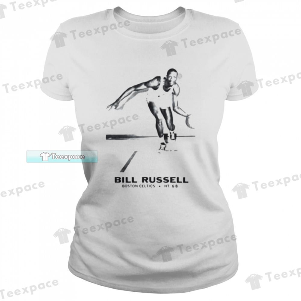 Boston Celtics Bill Russell 1934 2022 Art T Shirt Womens