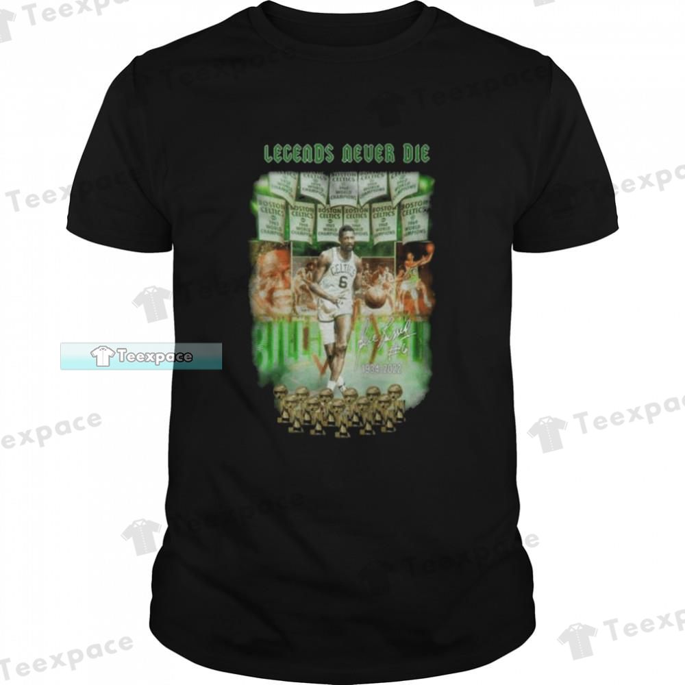 Boston Celtics Bill Russell Legend Never Die Signature Unisex T Shirt
