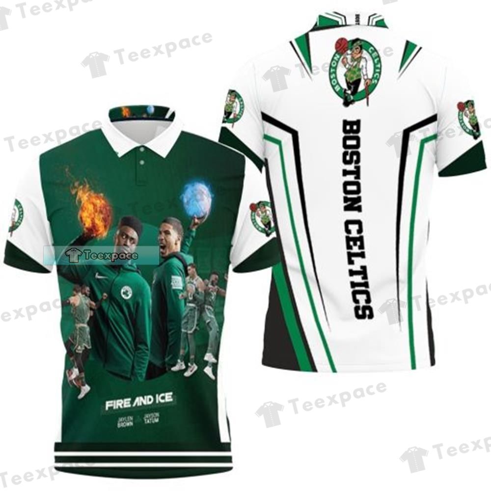 Boston Celtics Brown and Tatum Fire And Ice Polo Shirt 1