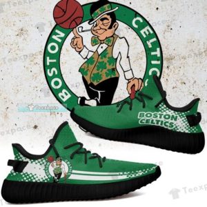 Boston Celtics Curved Dot Pattern Yeezy Shoes
