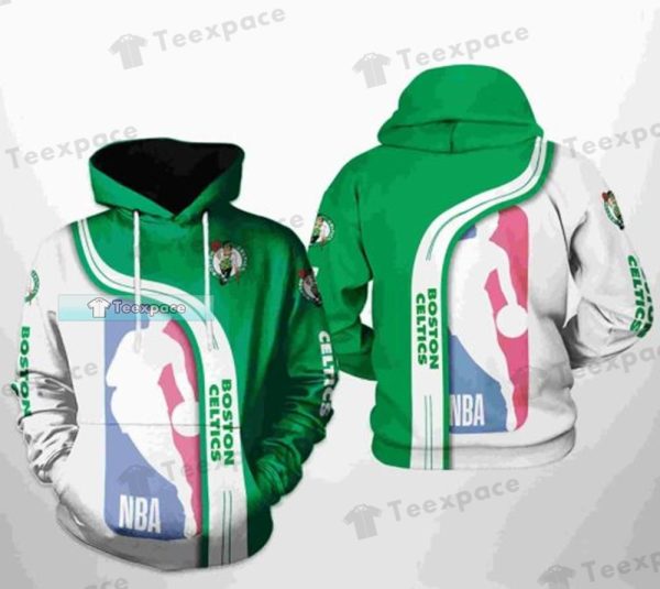 Boston Celtics Curved Hoodie Gifts For Celtics Fans