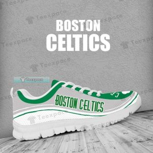 Boston Celtics Curved Letter Sneakers Celtics Gifts 2