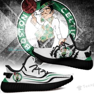 Boston Celtics Curved Scratch Yeezy Shoes Celtics Gifts 1