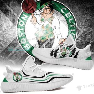 Boston Celtics Curved Scratch Yeezy Shoes Celtics Gifts
