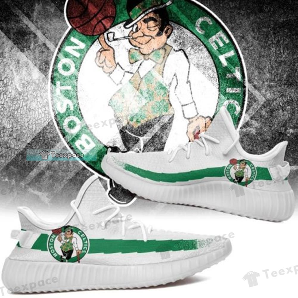 Boston Celtics Curved Yeezy Shoes Celtics Gifts for him 2