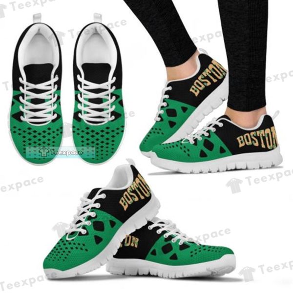 Boston Celtics Dot Pattern Running Shoes Celtics Gifts