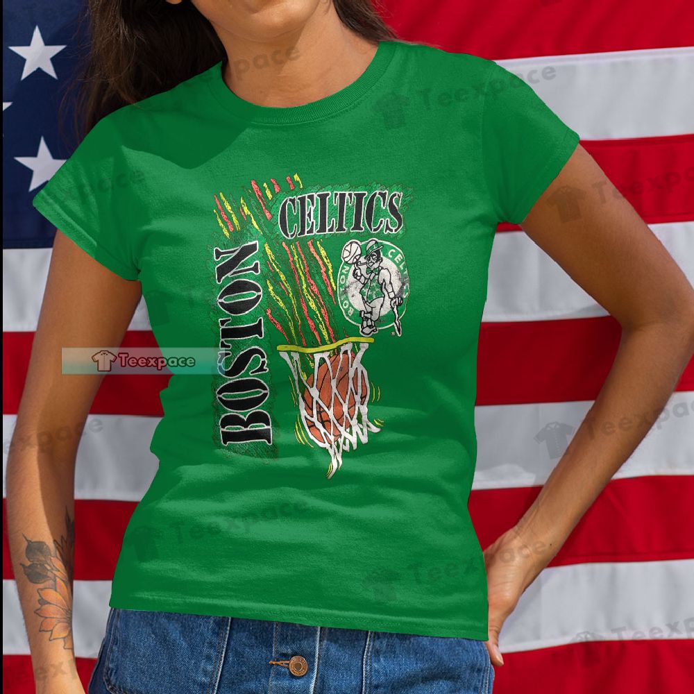Boston Celtics Dunk Art T Shirt Womens