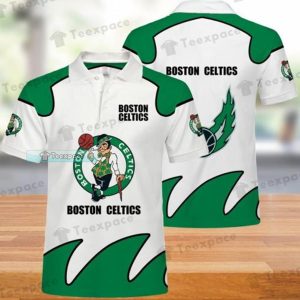 Boston Celtics Fire Pattern Polo Shirt Celtics Gifts