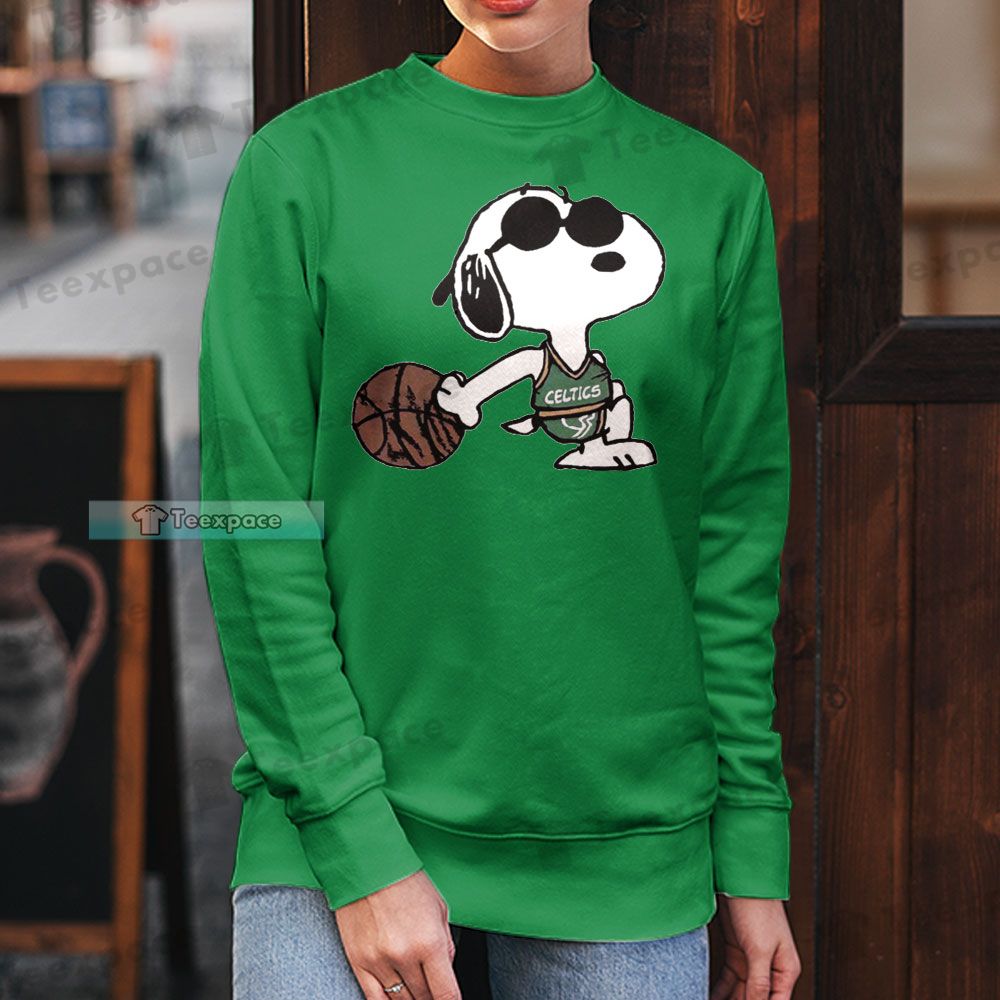 Boston Celtics Funny Snoopy Long Sleeve Shirt