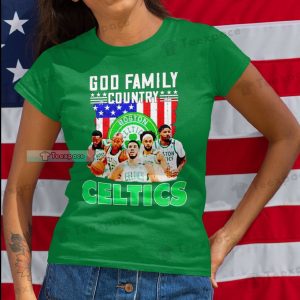 Boston Celtics God Family Country T Shirt Womens