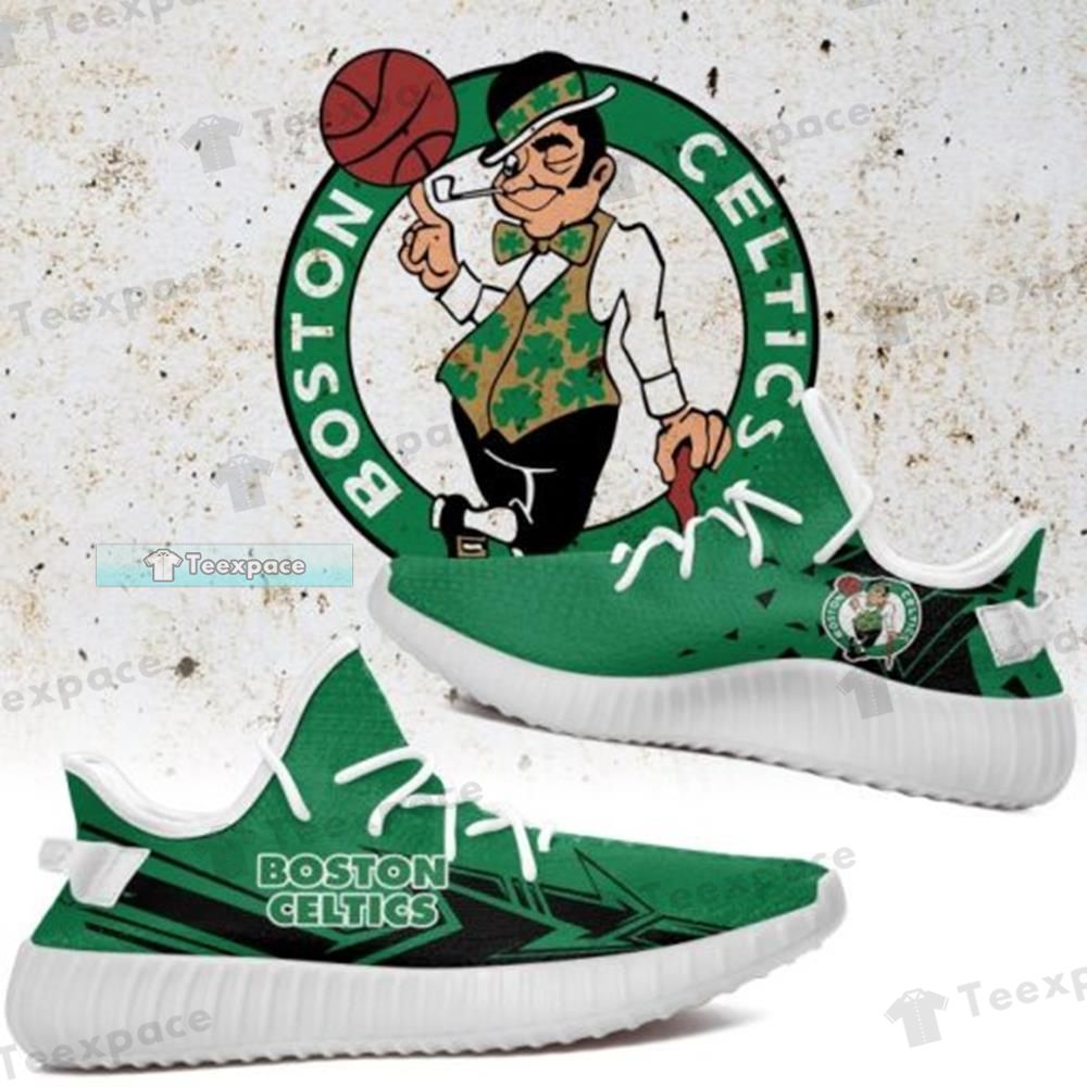 Boston Celtics Green Black Arrow Yeezy Shoes 2