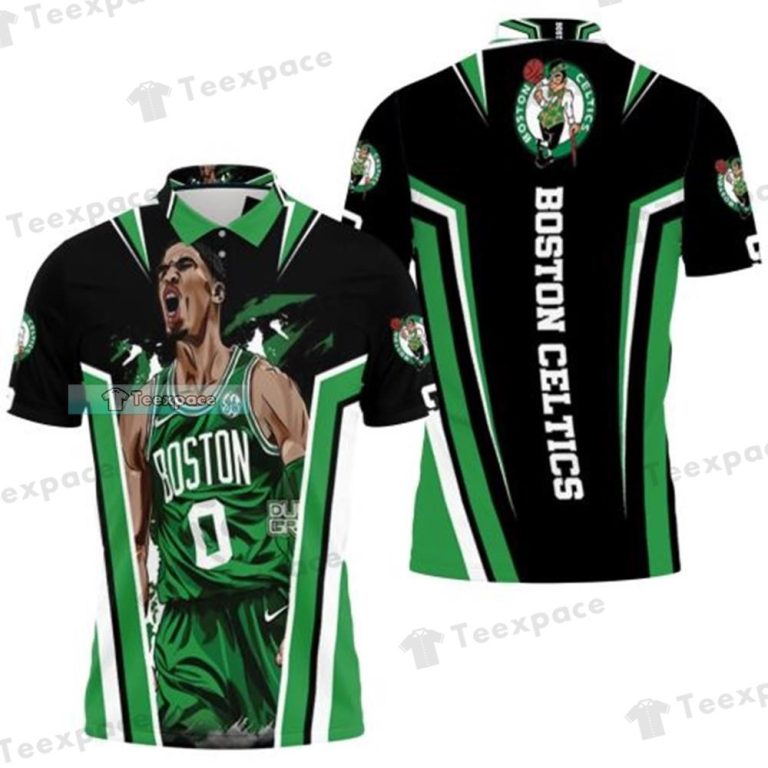 Boston Celtics Jayson Tatum Design Polo Shirt - Teexpace
