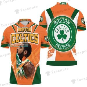 Boston Celtics Kyrie Irving 11 Orange Polo Shirt 1