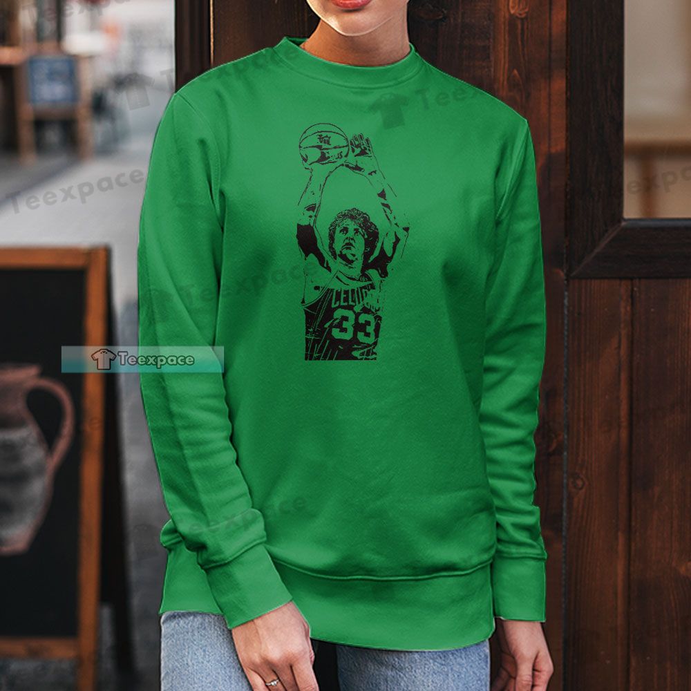Boston Celtics Larry Bird Art Long Sleeve Shirt