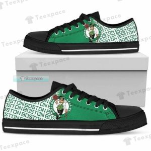 Boston Celtics Letter Print Pattern Low Top Canvas Shoes