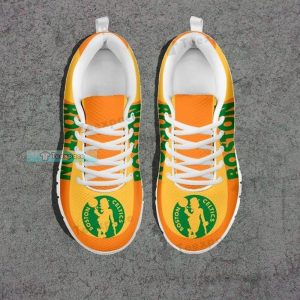 Boston Celtics Logo Ahead Orange Sneakers 1