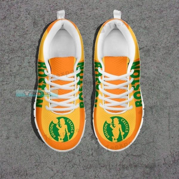 Boston Celtics Logo Ahead Orange Sneakers