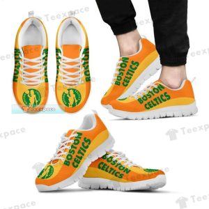 Boston Celtics Logo Ahead Orange Sneakers 2