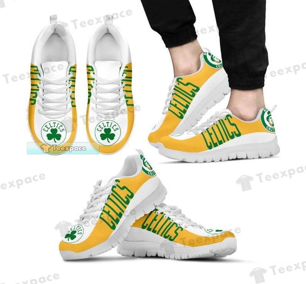 Boston Celtics Logo Ahead Orange Sneakers 4