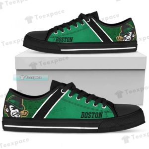 Boston Celtics Logo Green Low Top Canvas Shoes